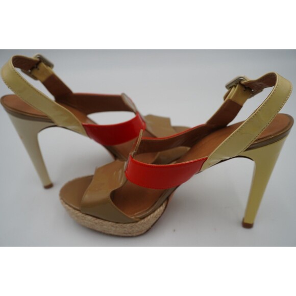 Anya Hindmarch London Color Block Patent Leather Platform Strap Heel Size 10/40 - Picture 5 of 12